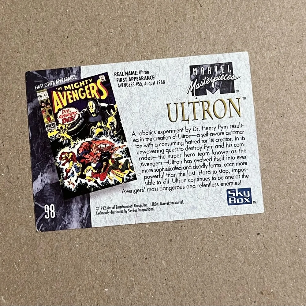 1992 SkyBox Marvel Masterpieces Ultron #98 Trading Card